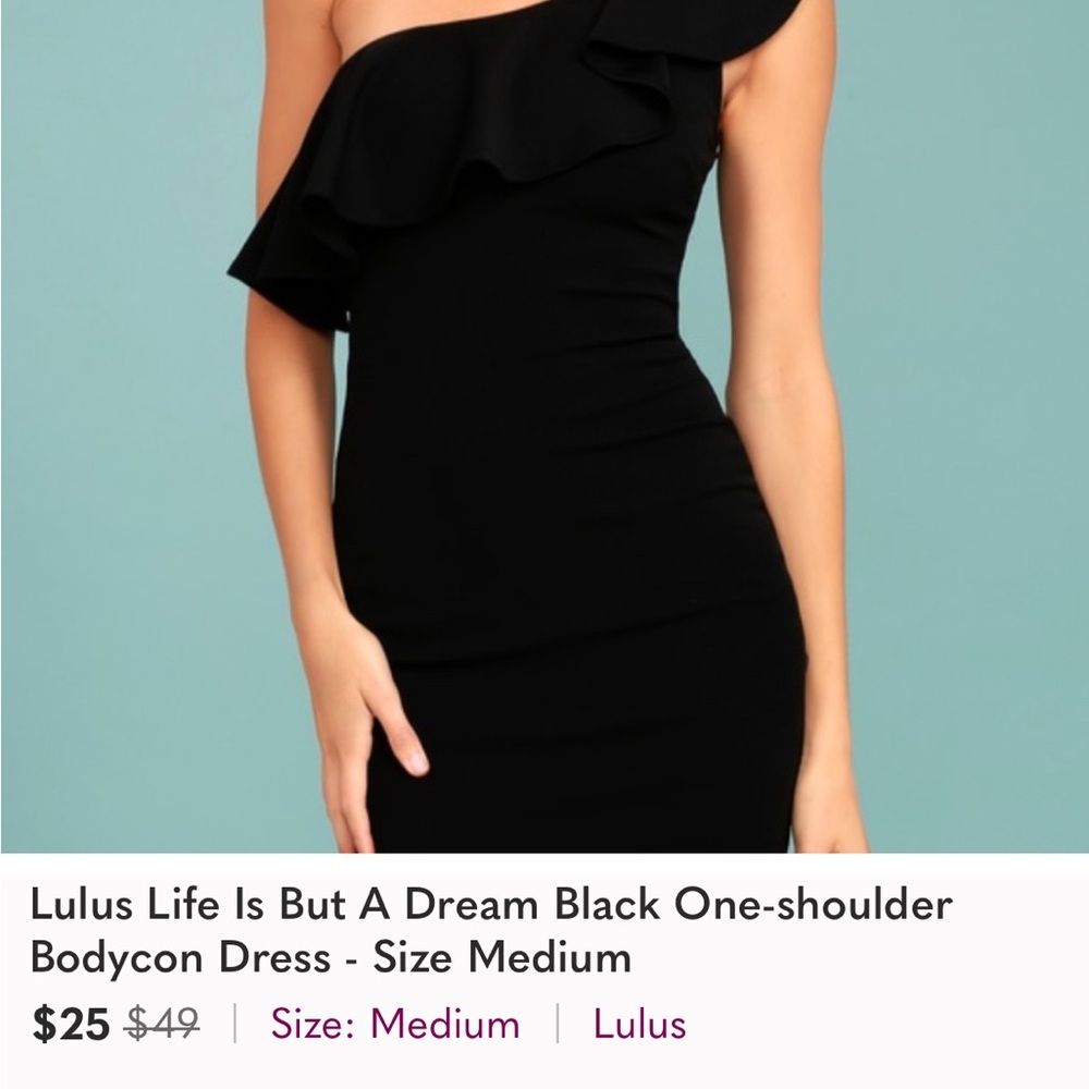 Lulus Black One-Shoulder Bodycon Dress - Picture 6 of 9